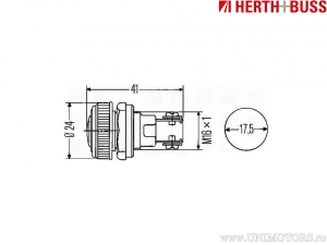 Индикатор за светлина цвят: жълт с крушка BA9s - Herth+Buss