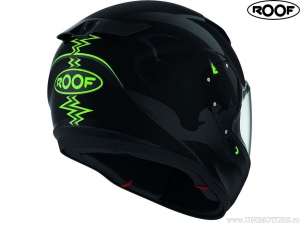 Каска мотоциклет Roof RO200 Carbon Panther Black-Green Fluo (черно-зелено флуо) - Roof