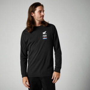 Кежуална блуза FOX - HONDA WING LONG SLEEVE PREMIUM TEE BLK: Размер - L