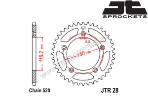 Комплект верига Aprilia RS 250 ('95-'04) - (DID / JT)