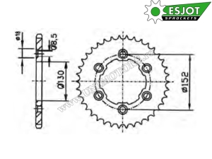 Комплект верига Aprilia RXV 450 / SXV 450 / RXV 550 / SXV 550 ('06-'10) - (DID / Esjot)