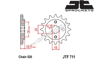 Комплект верига Cagiva N1 Planet 125 ('00-'02) - (DID / JT / Esjot)