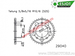 Комплект верига - Gilera GP 800 ('07-'14) - DID / Esjot