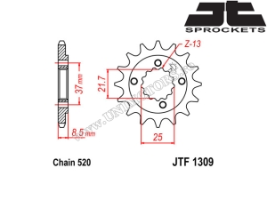 Комплект верига Honda XR 600R ('91-'00) - (DID / JT)