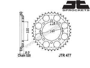 Комплект верига Kawasaki KLR 600 ('84-'90) - (DID / JT)