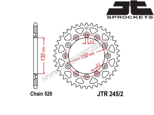 Комплект верига Yamaha WR 400 F / WR 426 F / WR 450 F - (DID / JT)