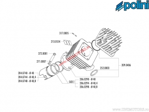 Комплект уплътнения на цилиндъра (диаметър 40мм) - 2090406 - Peugeot Buxy 50 / Speedake 5