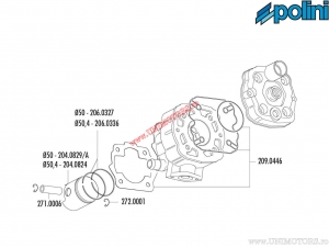 Комплект уплътнения на цилиндъра (диаметър 50мм) - 209.0446 - Bultaco Astro 50 / Derbi GP