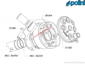 Комплект цилиндър (диаметър 40,3мм / 49,7cc) - 133.1011 - Minarelli AM4-5 / AM6 50 2T LC - Polini