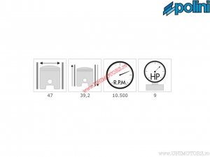 Комплект цилиндър (диаметър 47мм / 67,9cc) - 166.0054 - MBK Sorriso 50 / Target 50 / Yamaha CRZ 50 / C