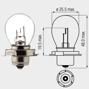 Мотопро - Стандартен бек 6V - 15W P26S