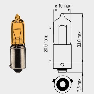 Мотопро - Халогенна крушка 12V - 21W BAY9s оранжева