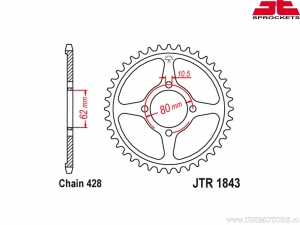 Пиньон заден Yamaha TT-R 125 ('00-'17) - JTR 1843 - JT