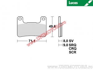 Предна спирачна накладка - MCB752SCR синтер-карбон SCR - Lucas TRW