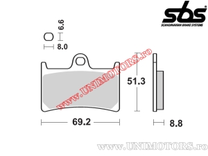 Предна спирачна накладка - SBS 634HF (керамични) - (SBS)