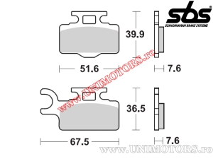 Предна спирачна накладка - SBS 752CS (карбон-сребро) - (SBS)