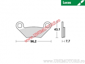 Предни спирачни накладки - MCB855SI синтеровани SI - Lucas TRW