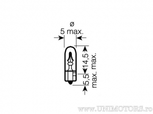 Фар без основа W1.2W W2X4.6D 24V 1.2W - Osram