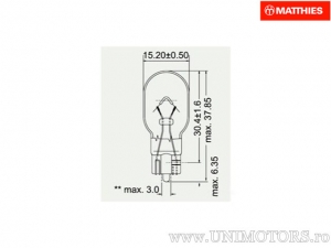 Фар без основа W16W W2.1X9.5D 12V 16W - JM