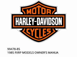 1985 FXRP MODELS OWNER'S MANUAL - 99478-85 - Harley-Davidson