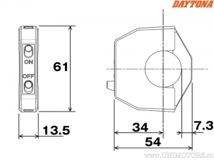 2-Positionsschalter für H4-Scheinwerfer, Lenkerhalterung 7/8