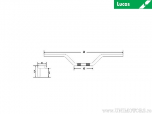 22 mm átmérőjű, 750 mm hosszú fekete alumínium Superbike kormány - Lucas TRW