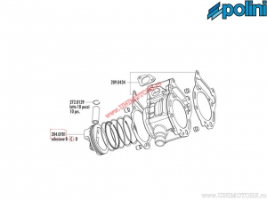 4T dugattyú (átmérő 74mm / C méret) - Aprilia Atlantic 125, Arrecife / Malaguti Madison 180 R / Vespa GT 125 4T - Polini