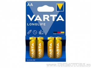 AA Alkaline Longlife Battery 1.5V blister pack set of 4 - Varta