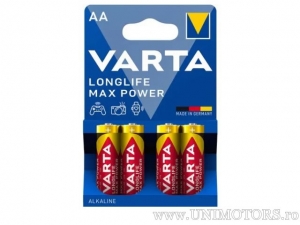 AA Alkaline Longlife Max Power Battery 1.5V blister pack set of 4 - Varta