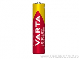 AAA Alkaline Longlife Max Power Battery 1.5V blister pack set of 4 - Varta