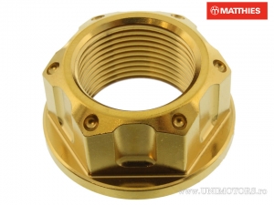 Achsmutter M24 x 1.50 mm Edelstahl A4 gold - BMW HP4 1000 ABS / HP4 1000 / Yamaha FZ1 1000 S Fazer / YZF-R1 1000 M - JM