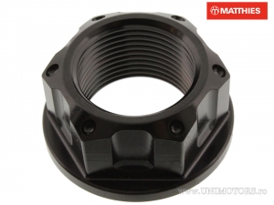 Achsmutter M24 x 1.50 mm Edelstahl A4 schwarz - BMW HP4 1000 ABS / HP4 1000 / Yamaha FZ1 1000 S Fazer / YZF-R1 1000 M - JM