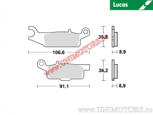 Achterremblokken (rechter remklauw) MCB804SI gesinterd SI - Lucas TRW