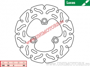 Achterremschijf voor racemotor MST261RAC stijf - Lucas TRW