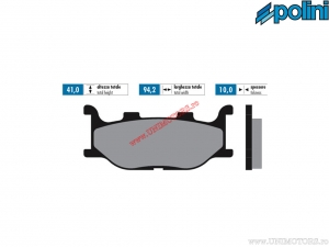 Achterste gesinterde remblokken (94,2x41x10mm) - 1742019.S - Yamaha Majesty 400i H2O 4T E3 ('09-'11) - Polini