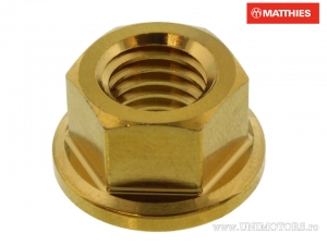 Achterste tandwielmoer Pro Bolt M10 x 1.50 mm roestvrij staal A4 goud - Aprilia Caponord 1200 ABS / Mana 850 GT ABS - JM