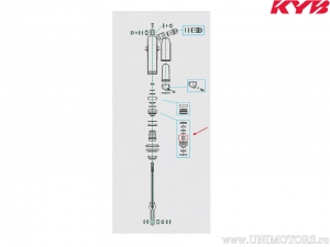 Achterste telescoopbus 14x16x15mm - Yamaha YFZ 450 R / YZ 80 17/14 inch / YZ 80 LW 19/16 inch - Kayaba