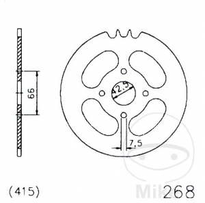 Achtertandwiel Esjot zwart - 36 tanden (stap 415) - Hercules HR2 25 Hobby Rider 2-Gang / Jogging 25 2-Gang / M4 25 Automatik - J