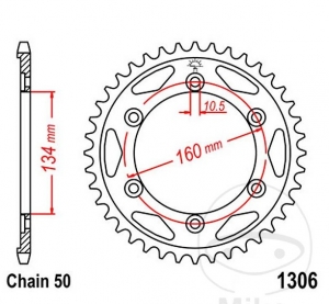 Achtertandwiel JTR1306.41 (stap 530) - Honda CBR 900 RR Fireblade / CBR 1000 RA Fireblade ABS - RR Fireblade - 1000 RRS - JM