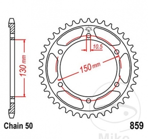 Achtertandwiel JTR859.41 (stap 530) - Yamaha FZR 1000 Genesis / 1000 Genesis Exup / 600 RH Genesis / 600 RM Genesis - JM