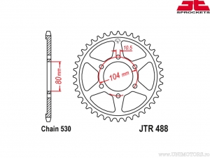 Achtertandwiel Kawasaki GPZ 550 / Z 550 / ZR 550 / KZ 750 / Z 750 / Z 650 / ZX-12R / ZRX 1200 / ZX-9R Ninja - JTR 488 - JT