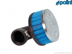 Air filter (100mm / 80mm / 34mm, 90° angle) - blue - Polini