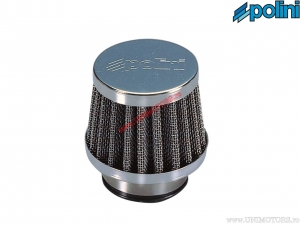 Air filter (70mm / 61mm / 38mm, right angle) - chrome - Polini