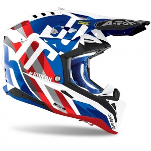 Airoh Aviator 3 Rainbow Helmet Blue/Red Glossy: Size - XL