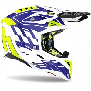 Airoh Aviator 3 Rampage Glossy Blue Helmet: Size - L