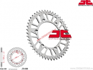 Aluminium achtertandwiel Suzuki DR 350 / DR-Z 400 / RM 125 / RM 250 / RM-Z 250 / RM-Z 450 / RMX 450 Z - JTA 808 - (JT)