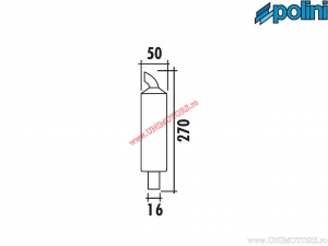 Aluminium geluiddemper (16x50x270mm) - Piaggio Bravo 50 AIR 2T ('73-'98) / Si Mix 50 AIR 2T ('99-'01) - Polini