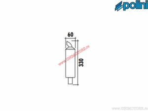 Aluminium geluiddemper (60x330mm) - Aprilia Amico 50 / Gilera DNA 50 / Peugeot Ludix 50 / Yamaha Aerox 50 2T H2O - Polini