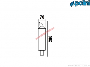 Aluminium silencer (70x280mm) - Aprilia RS 50 ('06-> / DERBI D50B) / Yamaha DT 50 R Minarelli AM6 - Polini