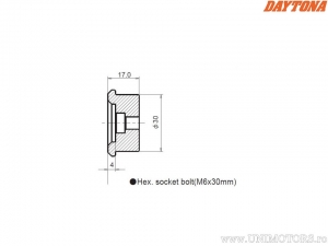 Aluminum handlebar caps for Suzuki models with M6 in handlebar - Daytona